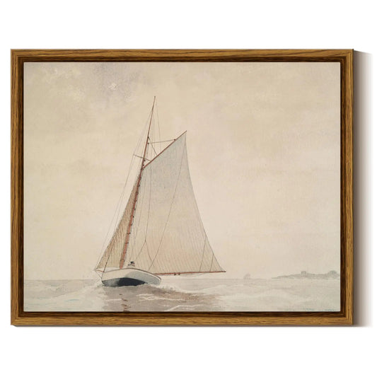 Insimsea Framed Canvas Wall Art Boat Lover White Sailboat – White Sailboat Wall Art for coastal (1 view)