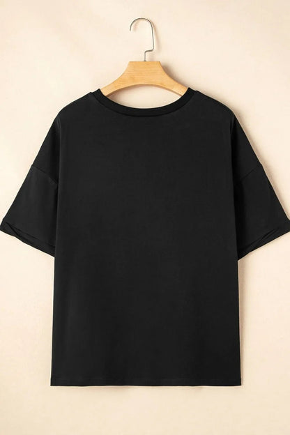 Loose Half Sleeve Hi Low Hem T Shirt – Black for Best Sellers (21 view)