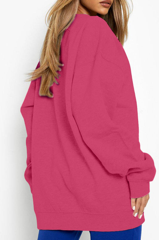 Simply Love Full Size Round Neck Dropped Shoulder RODEO Graphic Sweatshirt – Deep Rose sweater for Shopify Collective (2 view)