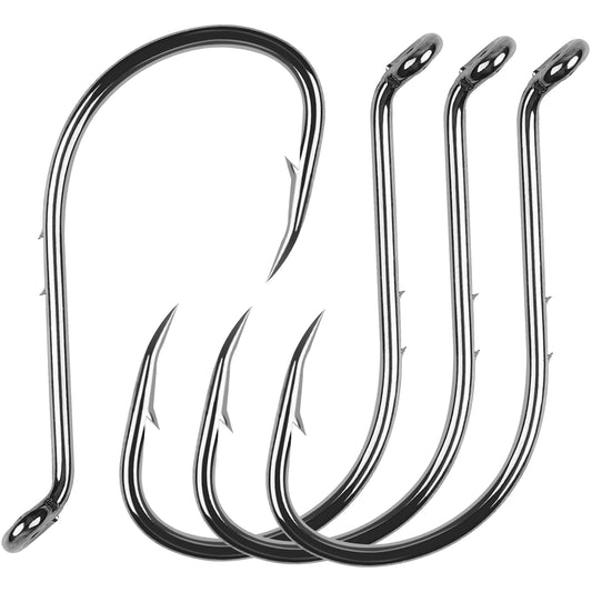 Octopus Circle Fishing Hooks – Offset Baitholder J Hooks – 150pcs Fishing Gear by SbrTnHomes
