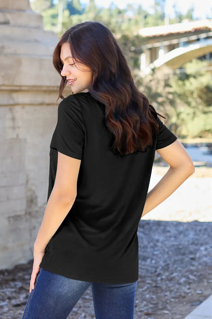 Basic Bae Bamboo Full Size V - Neck Short Sleeve T-Shirt – Black for Shopify Collective (17 view)
