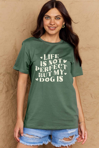 Simply Love Full Size Dog Slogan Graphic Cotton T-Shirt – Green by Simply Love