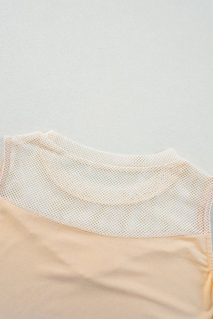 Mesh Patchwork Crew Neck Tank – Beige for Shopify Collective (8 view)