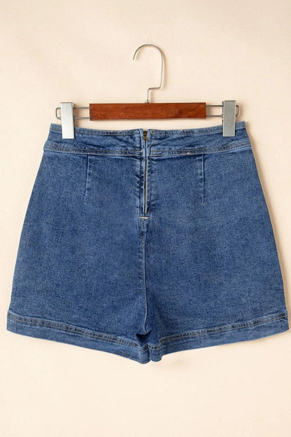 Asymmetrical Denim Skort with Pockets – Medium for Shopify Collective (4 view)