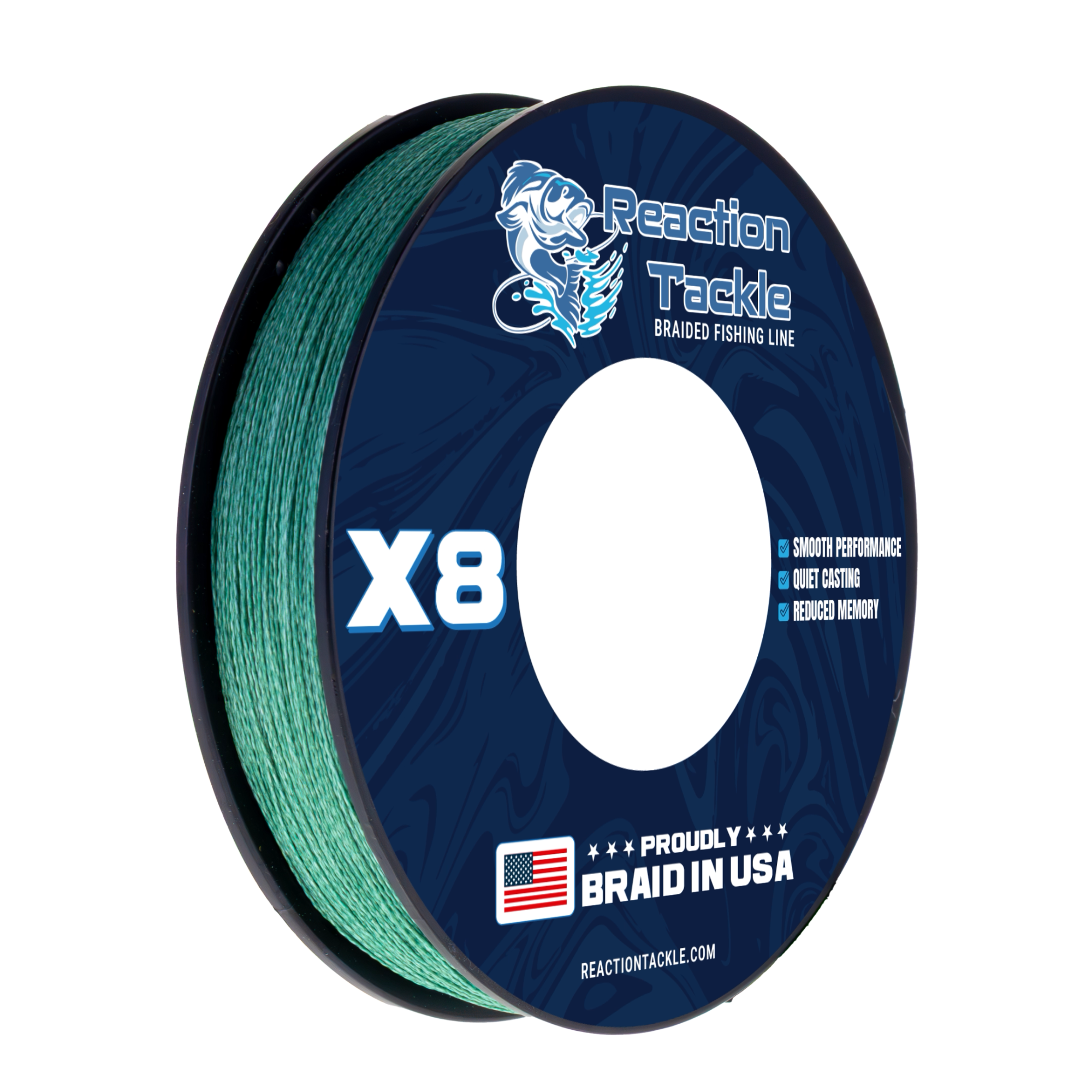 Reaction Tackle BRAIDED IN THE USA Fishing Line- X8 Reaction Tackle