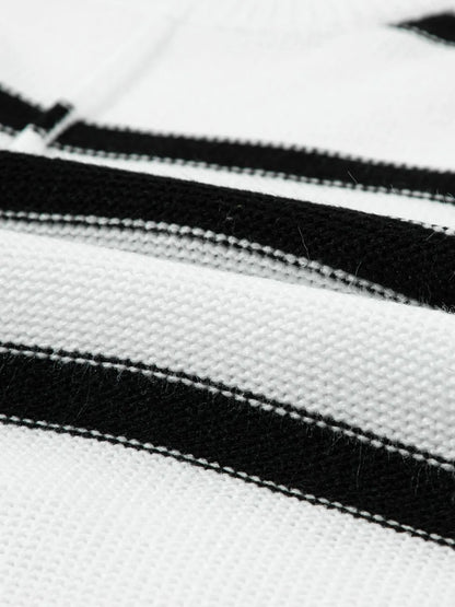 Striped Batwing Sleeve Knit Top – White by Simply Love