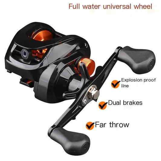 Metal Spinning Fishing Reel – Compact, Lightweight & Durable – AS Orange left hand (metal wire Cup) Fishing Gear by SbrTnHomes