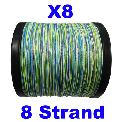 Reaction Tackle X8 Braided Fishing Line - Aqua Camo 8 Strand