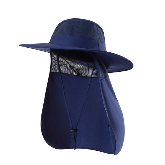 Sclzoed Fishing Hat – UPF 50+ Sun Hat with Neck Flap for – Navy Blue Apparel by SbrTnHomes