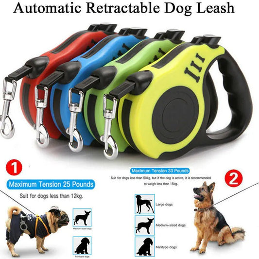 Automatic Retractable Dog Leash – Tangle Free Control in 3m – Pet by SbrTnHomes