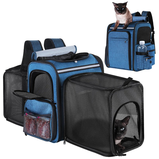 Groxkox Cat Carrier Backpack For Traveldog Blue | Shop Sbrtn – Blue Pet for pets (1 view)