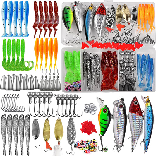 108pcs Fishing Lure Kit – Complete Freshwater Tackle Set for – 108 Fishing Gear by SbrTnHomes