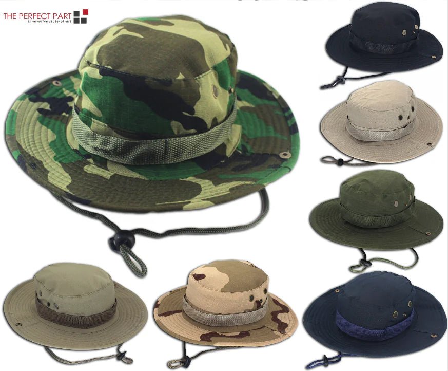 Boonie Bucket Hat – Camo Wide Brim Sun Cap for Fishing, – Army Green Apparel by SbrTnHomes