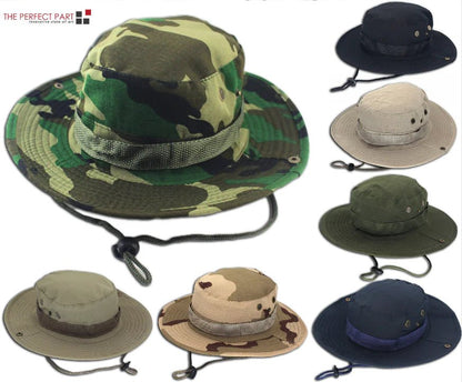 Boonie Bucket Hat – Camo Wide Brim Sun Cap for Fishing, – Army Green Apparel by SbrTnHomes