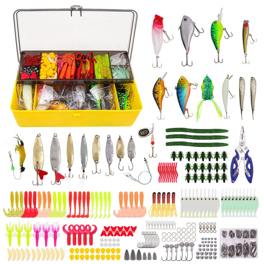 400PCS Fishing Lures Kit – All - in - One Bass & Trout Tackle Set | Freshwater Fishing Gear Box