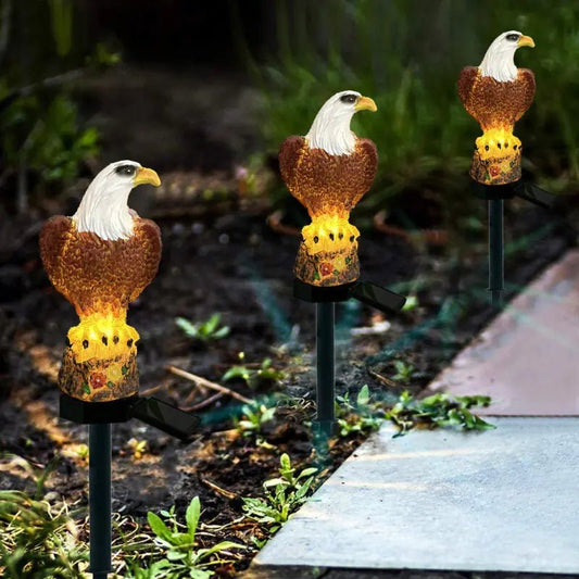 Solar Eagle Garden Stake Light – Enchanting Outdoor Decor – Eagle lighting for eagle garden decor (2 view)
