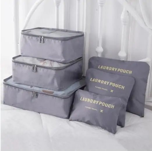 Portable Travel Luggage Packing Cubes – Gray Travel cubes for bags (1 view)
