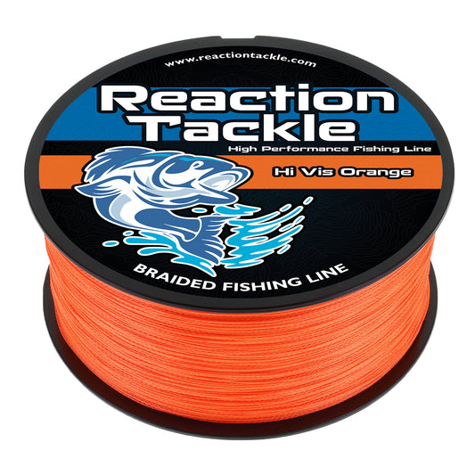 Reaction Tackle Braided Fishing Line - Hi-Vis Orange