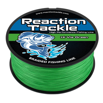 Reaction Tackle Braided Fishing Line - Hi-Vis Green
