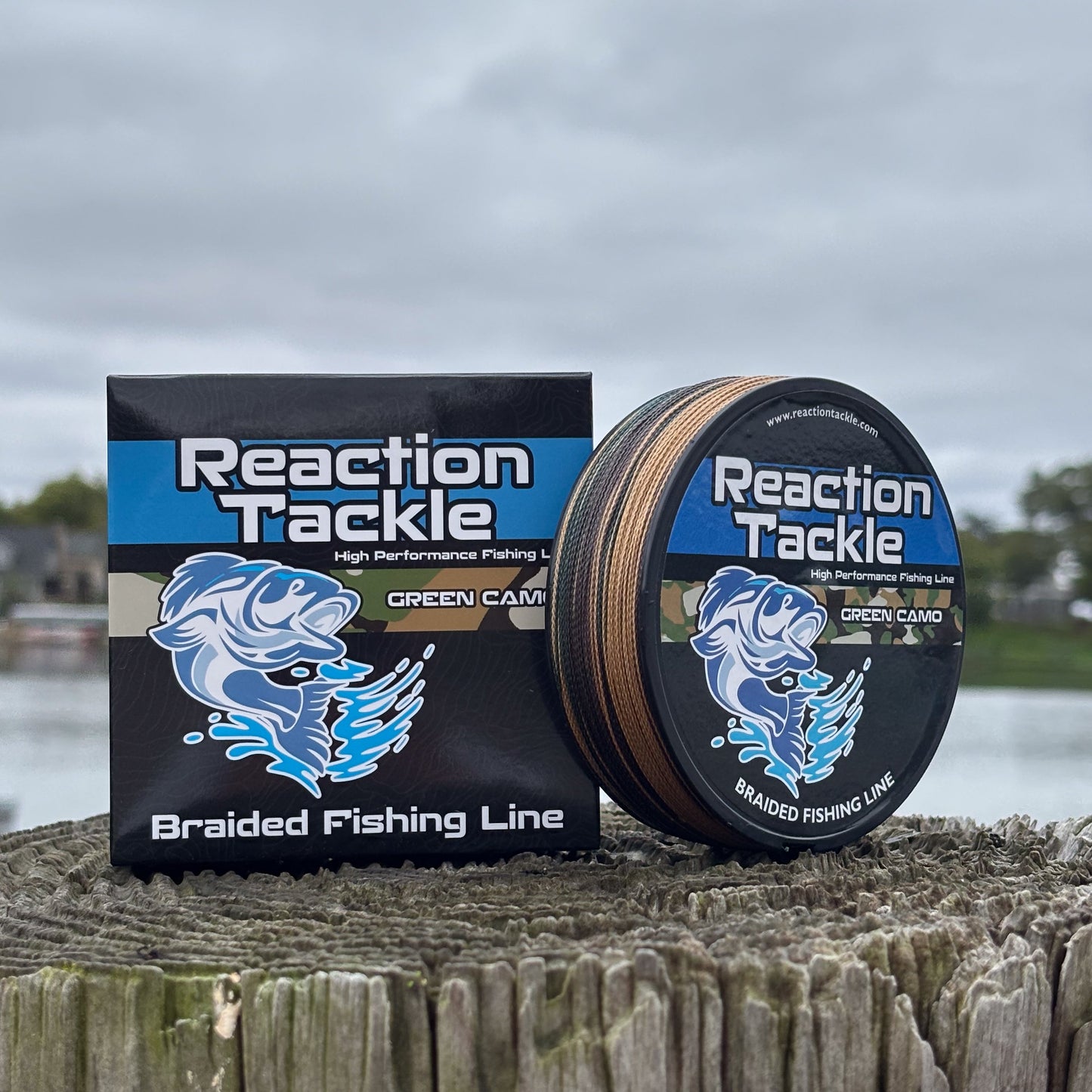 Reaction Tackle Braided Fishing Line - Green Camo