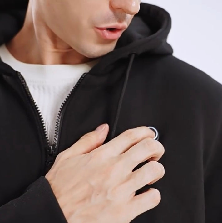 LITEGUEST 5-Zone USB Heated Hoodie Heated Zip-up Hooded Sweatshirt