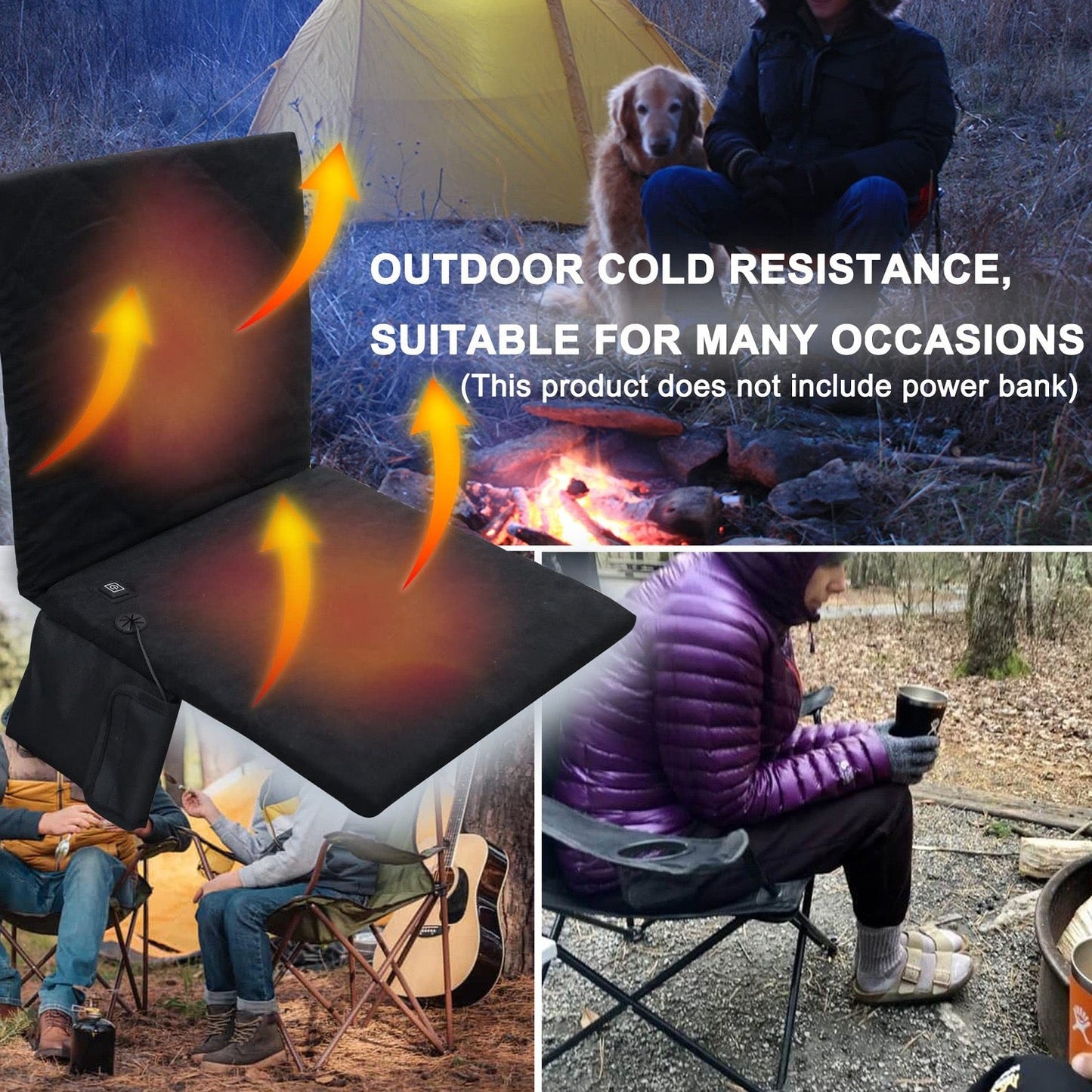 LITEGUEST Heated Outdoor Seat Cushion with Backrest – Winter Comfort