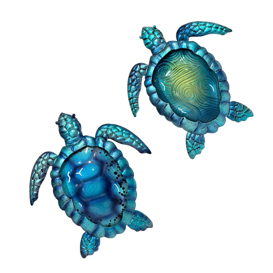 Liffy Metal Turtle Wall Art Decor Ocean Wall Hanging Coastal – Blue&Green Wall Art for coastaldesign (1 view)