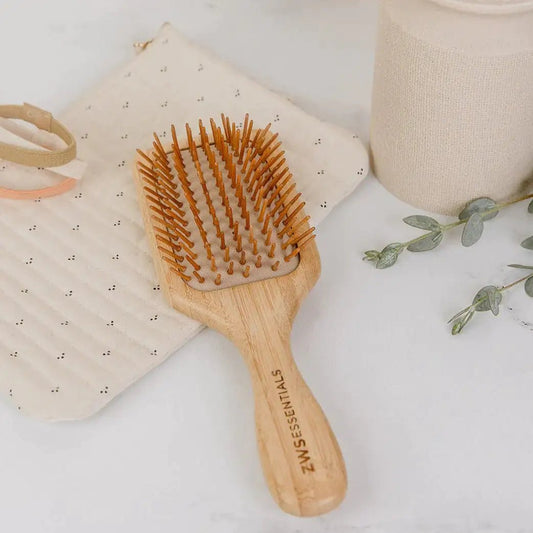 Pure Bamboo Hair Brush – Eco Friendly Detangler with Scalp – Brown Accessories by SbrTnHomes