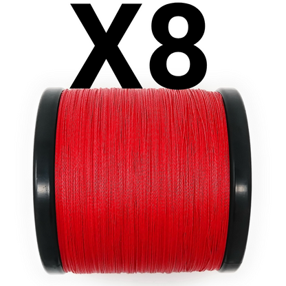 Reaction Tackle X8 Braided Fishing Line - NO FADE Red 8 Strand - NEW