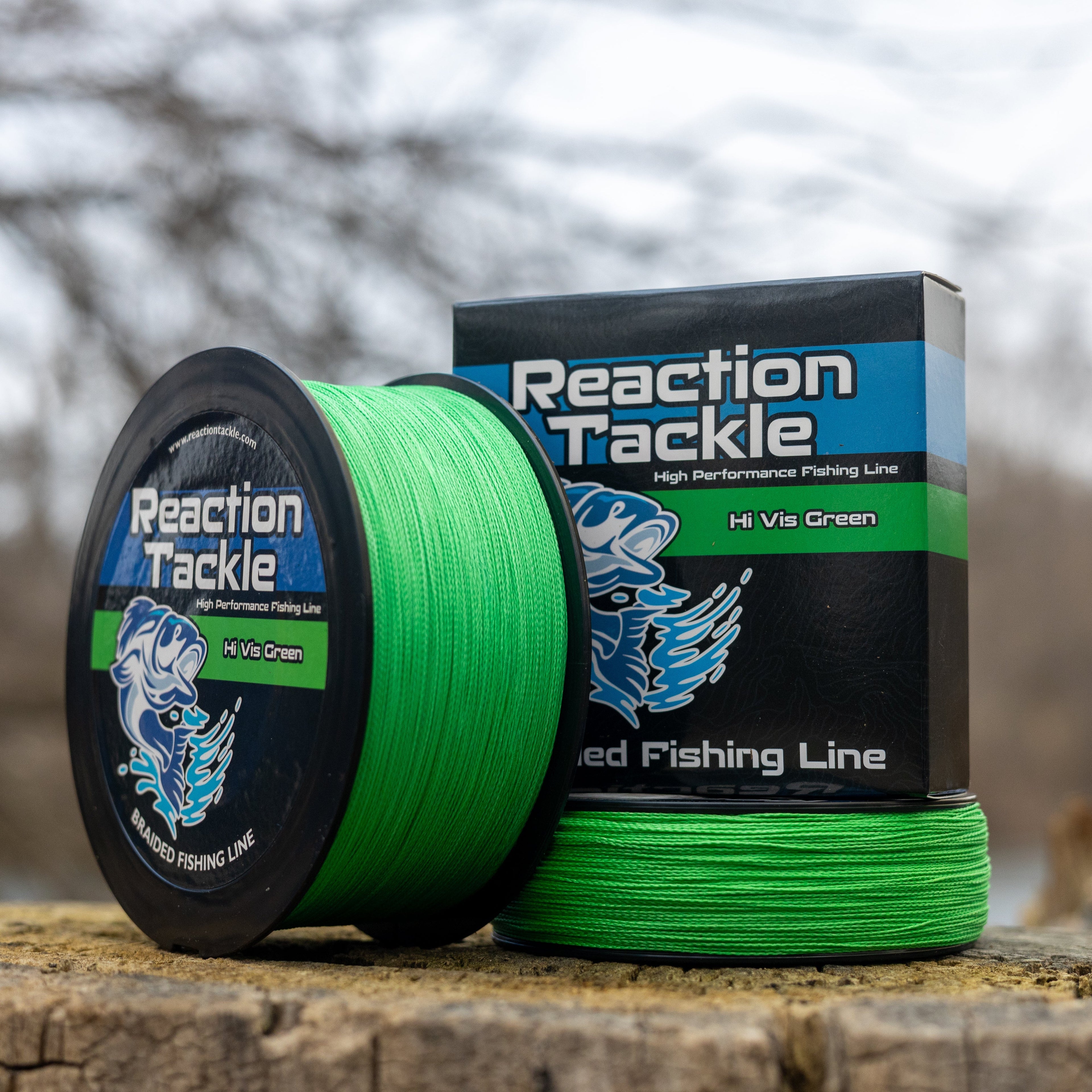 Reaction Tackle Braided Fishing Line - Hi-Vis Green Reaction Tackle