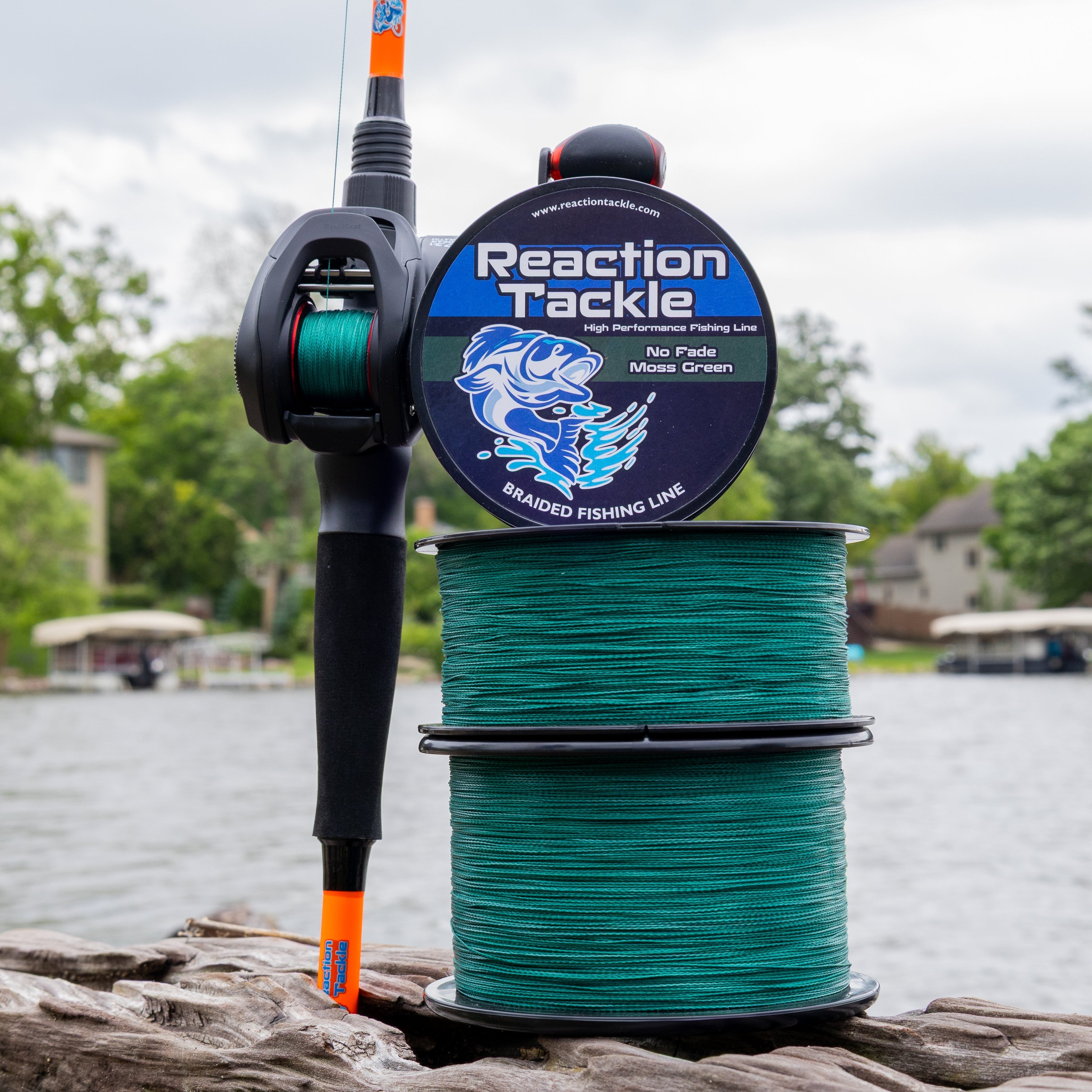 Reaction Tackle Braided Fishing Line - NO FADE Moss Green - NEW Reaction Tackle