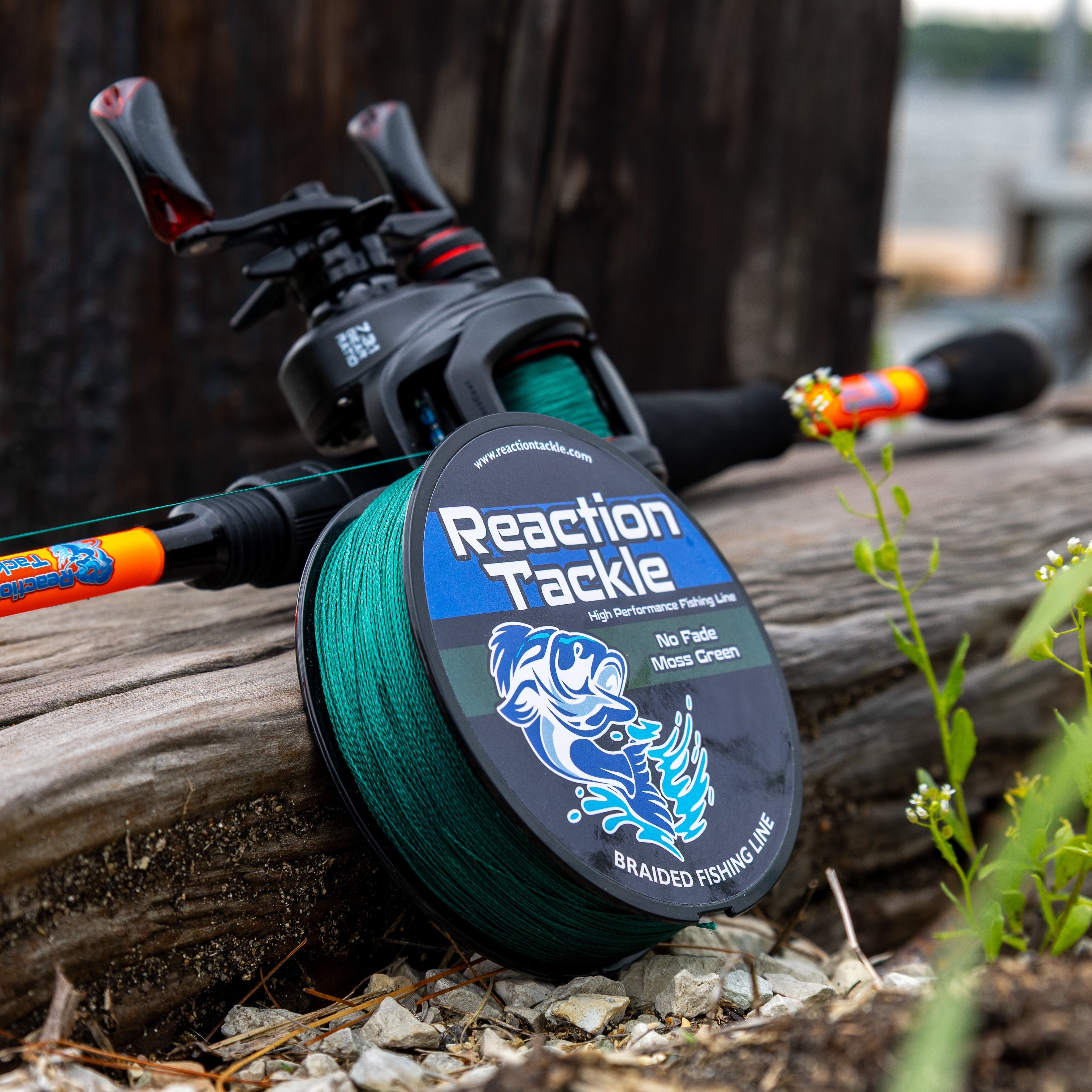Reaction Tackle Braided Fishing Line - NO FADE Moss Green - NEW Reaction Tackle