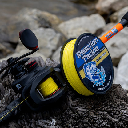 Reaction Tackle Braided Fishing Line - NO FADE Yellow - NEW