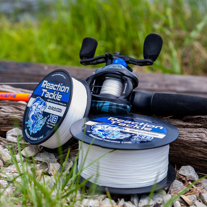 Reaction Tackle X8 Braided Fishing Line - NO FADE White 8 Strand - NEW