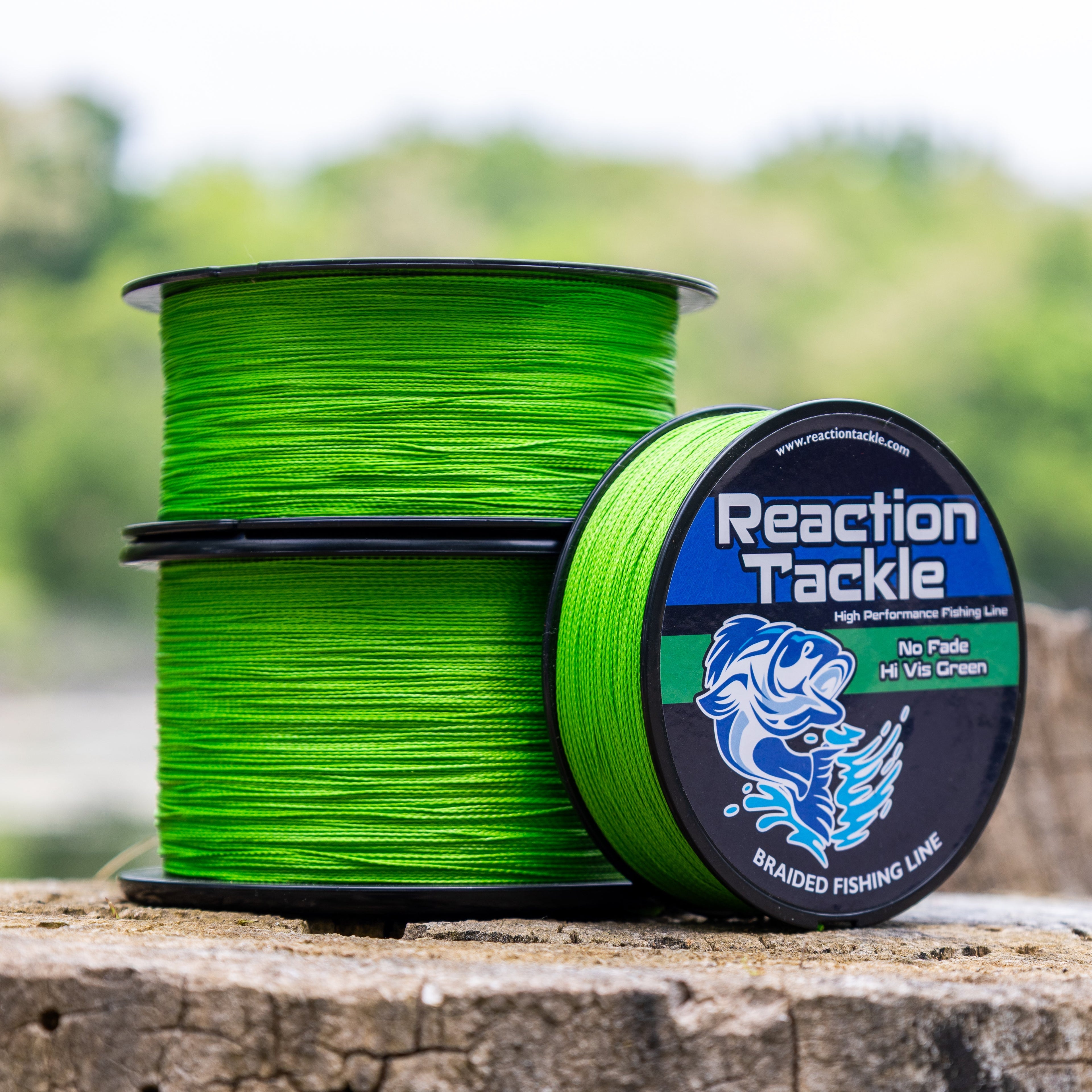 Reaction Tackle Braided Fishing Line - NO FADE Hi Vis Green - NEW Reaction Tackle