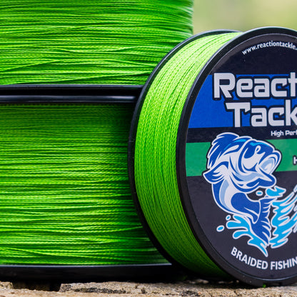 Reaction Tackle Braided Fishing Line - NO FADE Hi Vis Green - NEW