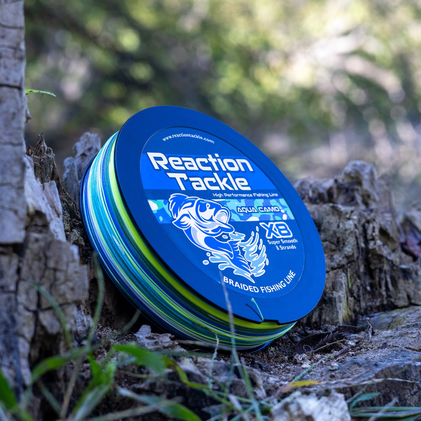 Reaction Tackle X8 Braided Fishing Line - Aqua Camo 8 Strand