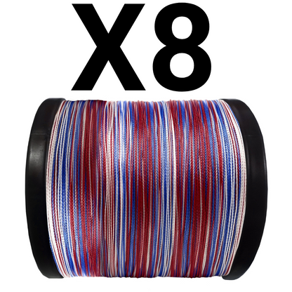 Reaction Tackle X8 Braided Fishing Line - USA Camo 8 Strand - NEW