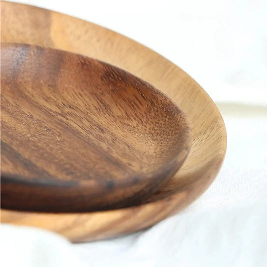 Solid - Wood - Round - Plate | Shop Sbrtn Homes – Brown Kitchen tool for decor (1 view)