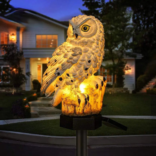 Solar Owl Landscape Lights – Whimsical Outdoor Decor with – White lighting by SbrTnHomes
