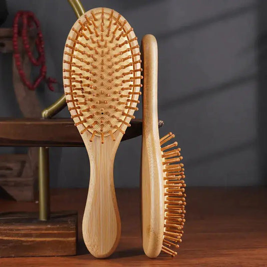Pure Bamboo Hair Brush – Eco Friendly Detangler with Scalp – Brown Accessories by SbrTnHomes