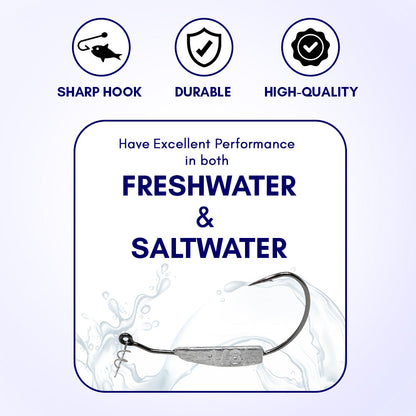 Reaction Tackle Lead Weighted Swimbait Hooks (10-PACK)