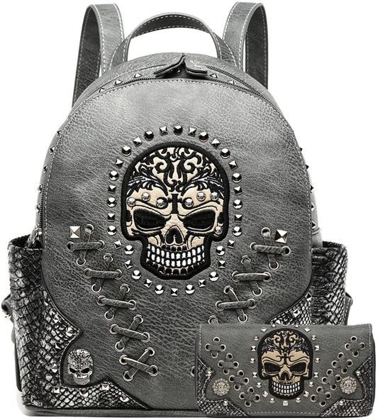 Cowgirl Trendy Sugar Skull Punk Art Rivet Stud Biker Purse – Accessories by SbrTnHomes
