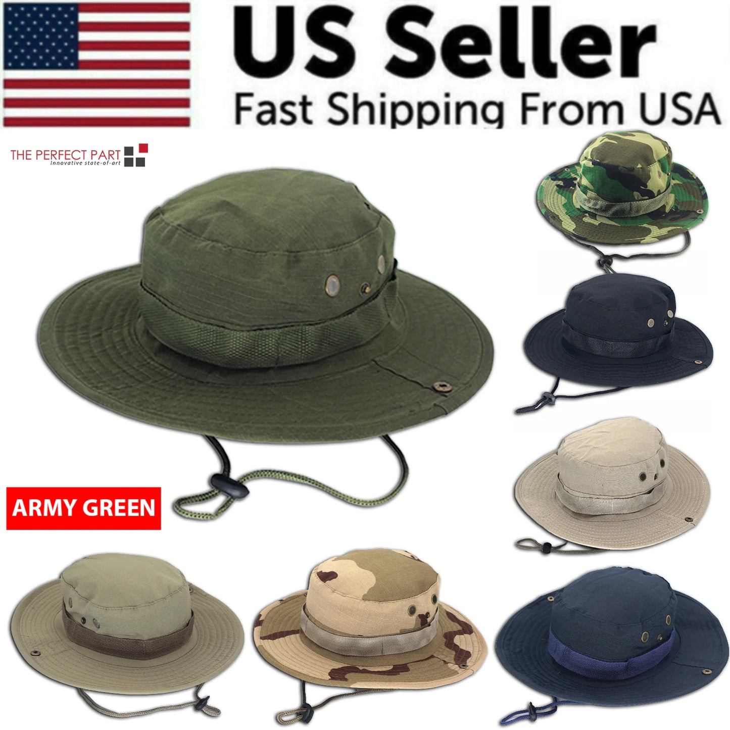 Boonie Bucket Hat – Camo Wide Brim Sun Cap for Fishing, – Apparel by SbrTnHomes