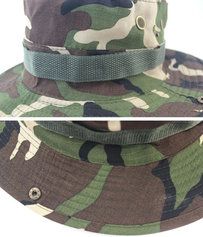 Boonie Bucket Hat – Camo Wide Brim Sun Cap for Fishing, – Army Green Apparel by SbrTnHomes
