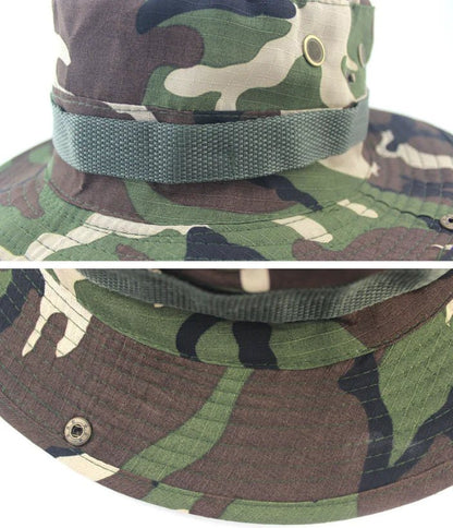 Boonie Bucket Hat – Camo Wide Brim Sun Cap for Fishing, – Army Green Apparel by SbrTnHomes