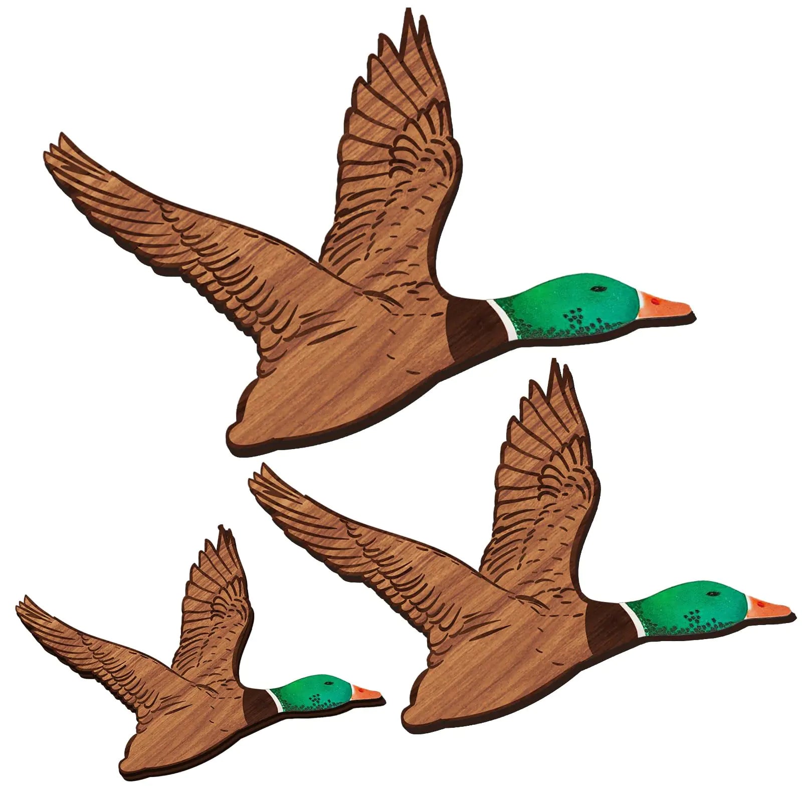 Wenqik Mallard Duck Wall Art 3 Pieces Rustic Wood Wall Decor – Green Wall Art by SbrTnHomes