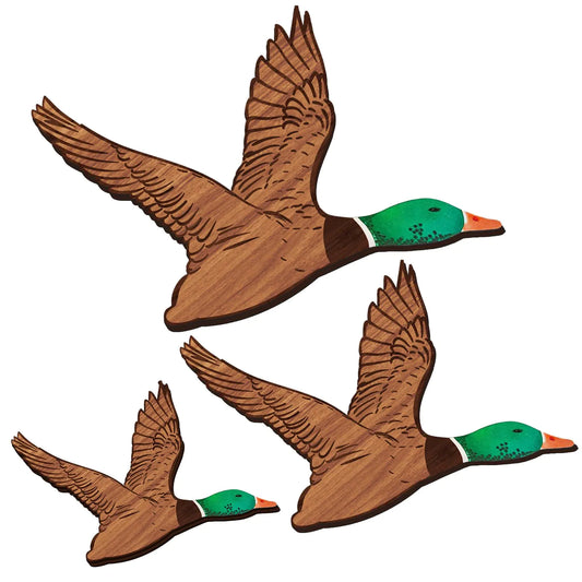 Wenqik Mallard Duck Wall Art 3 Pieces Rustic Wood Wall Decor – Green Wall Art by SbrTnHomes