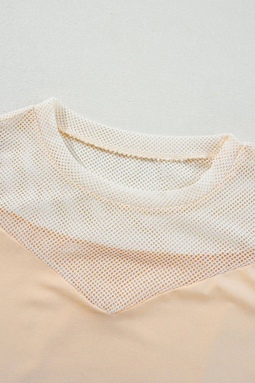 Mesh Patchwork Crew Neck Tank – Beige for Shopify Collective (7 view)