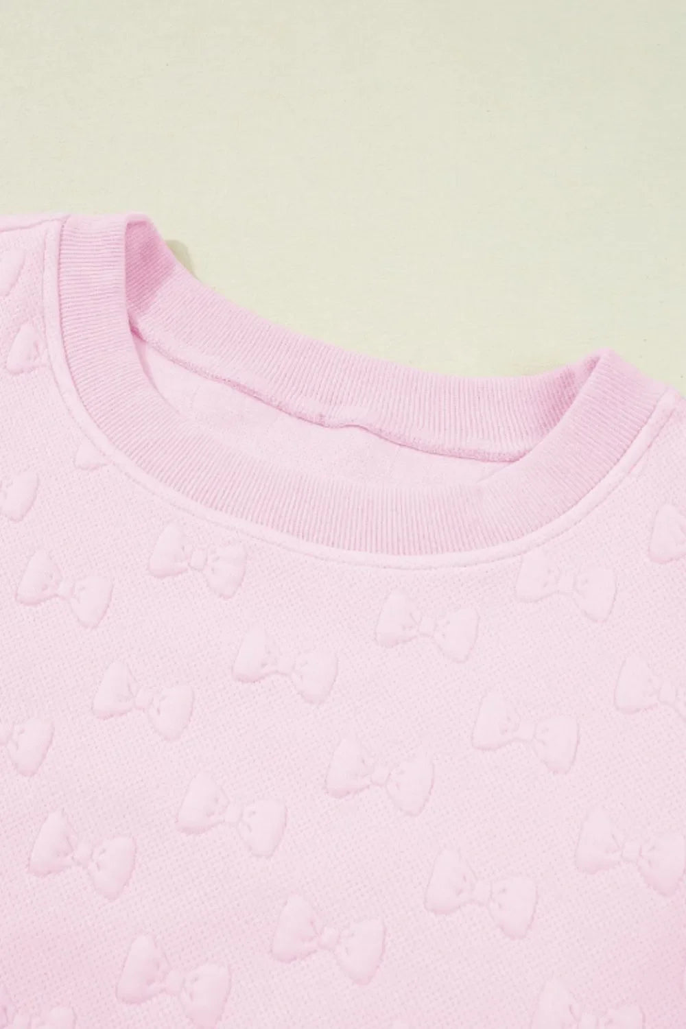 Bow Jacquard Ruffle Cap Sleeve Top and Shorts Set – Blush Pink for Shopify Collective (5 view)